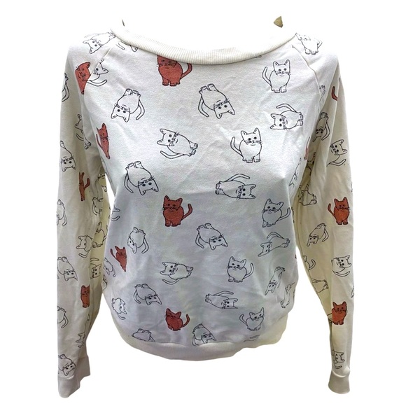 Forever 21 Cat Print Sweatshirt - Picture 1 of 3